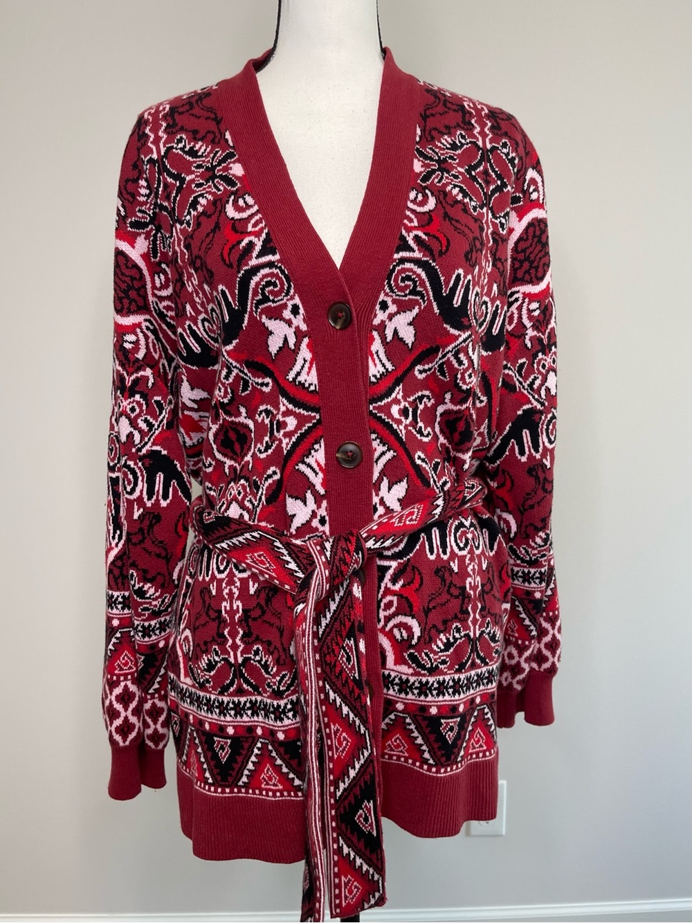 Chelsea & Violet size XL  cardigan cabin chalet ski resort native 100% cotton